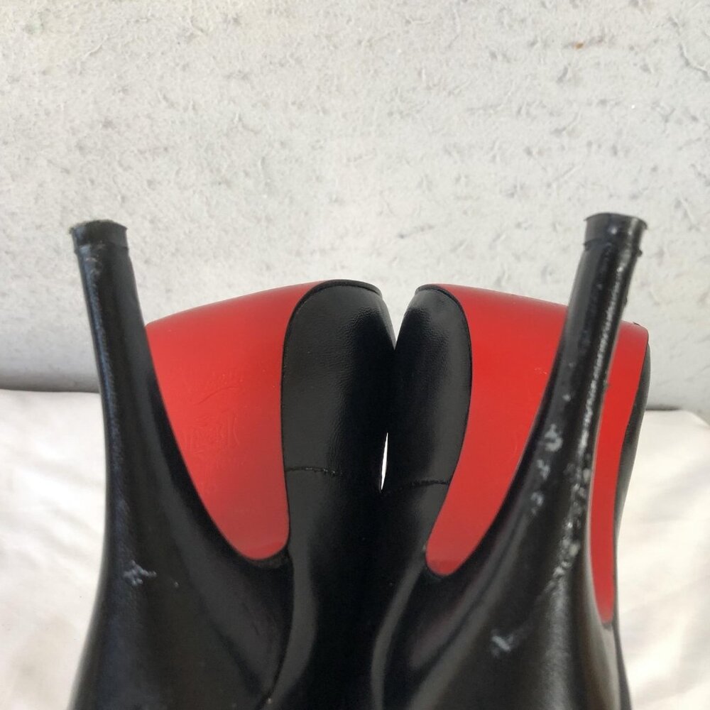 Christian Louboutin Shoes Womens Size 35 Black Peep Toe Pumps Red Sole Italy - Picture 3 of 16